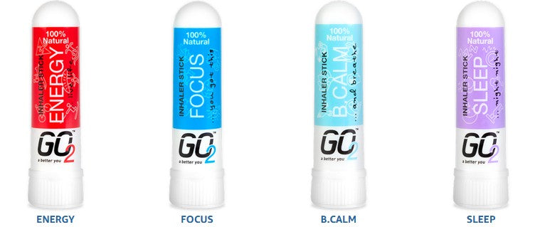 SET OF all 4 - Go2 Natural Essential Oil Inhaler Stick – Sleep, B.Calm, Focus & Energy Boost  -